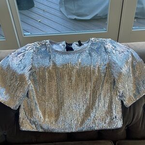 J. Crew Silver Sequin Blouse